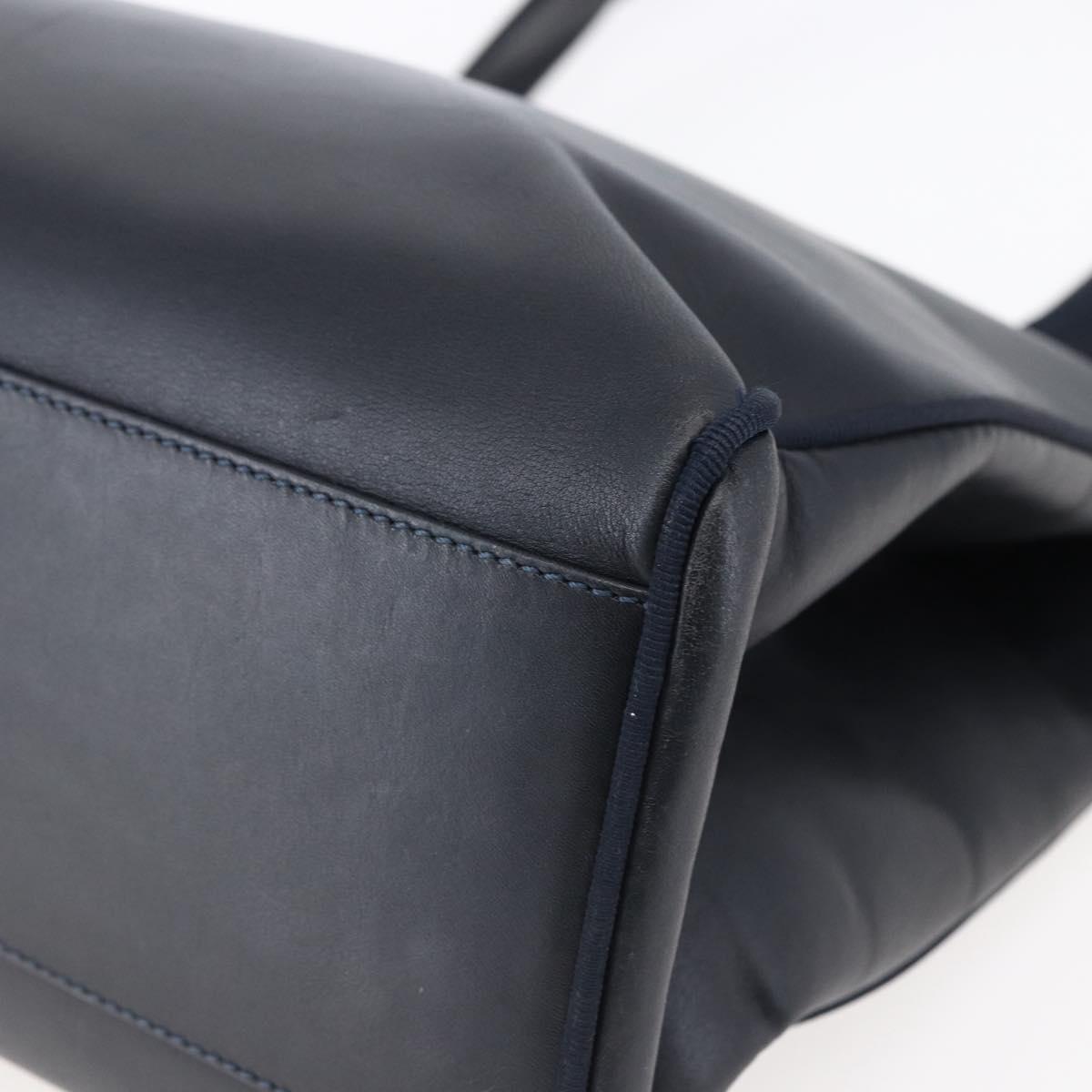 Salvatore Ferragamo Vala Tote Bag Leather Navy Auth ba6794