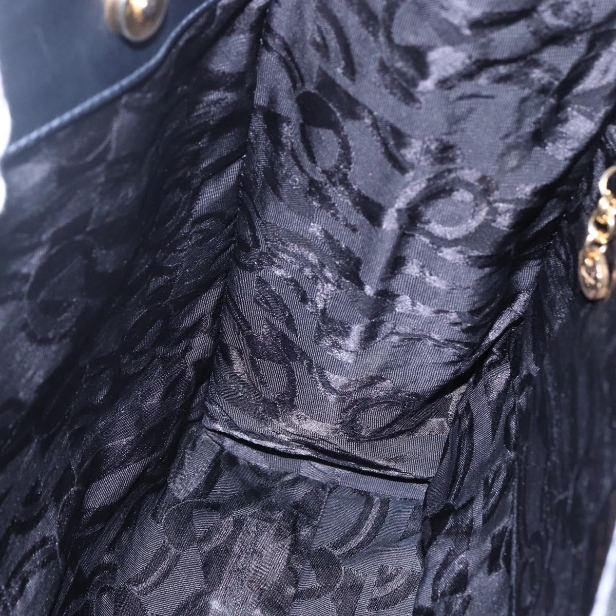 Salvatore Ferragamo Vala Tote Bag Leather Navy Auth ba6794