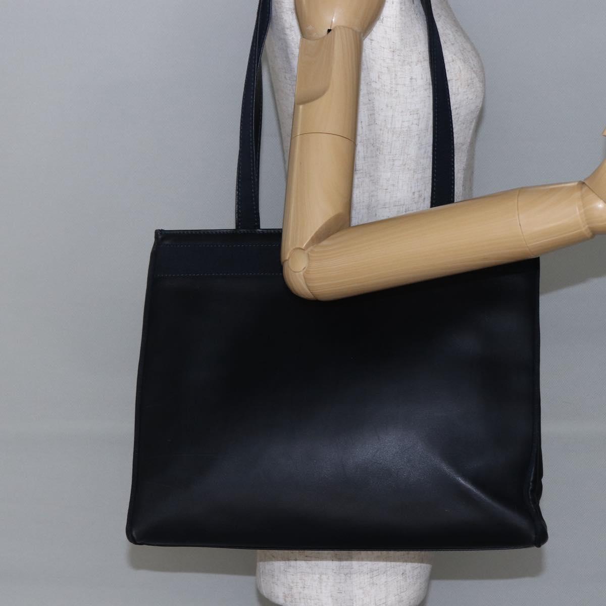 Salvatore Ferragamo Vala Tote Bag Leather Navy Auth ba6794