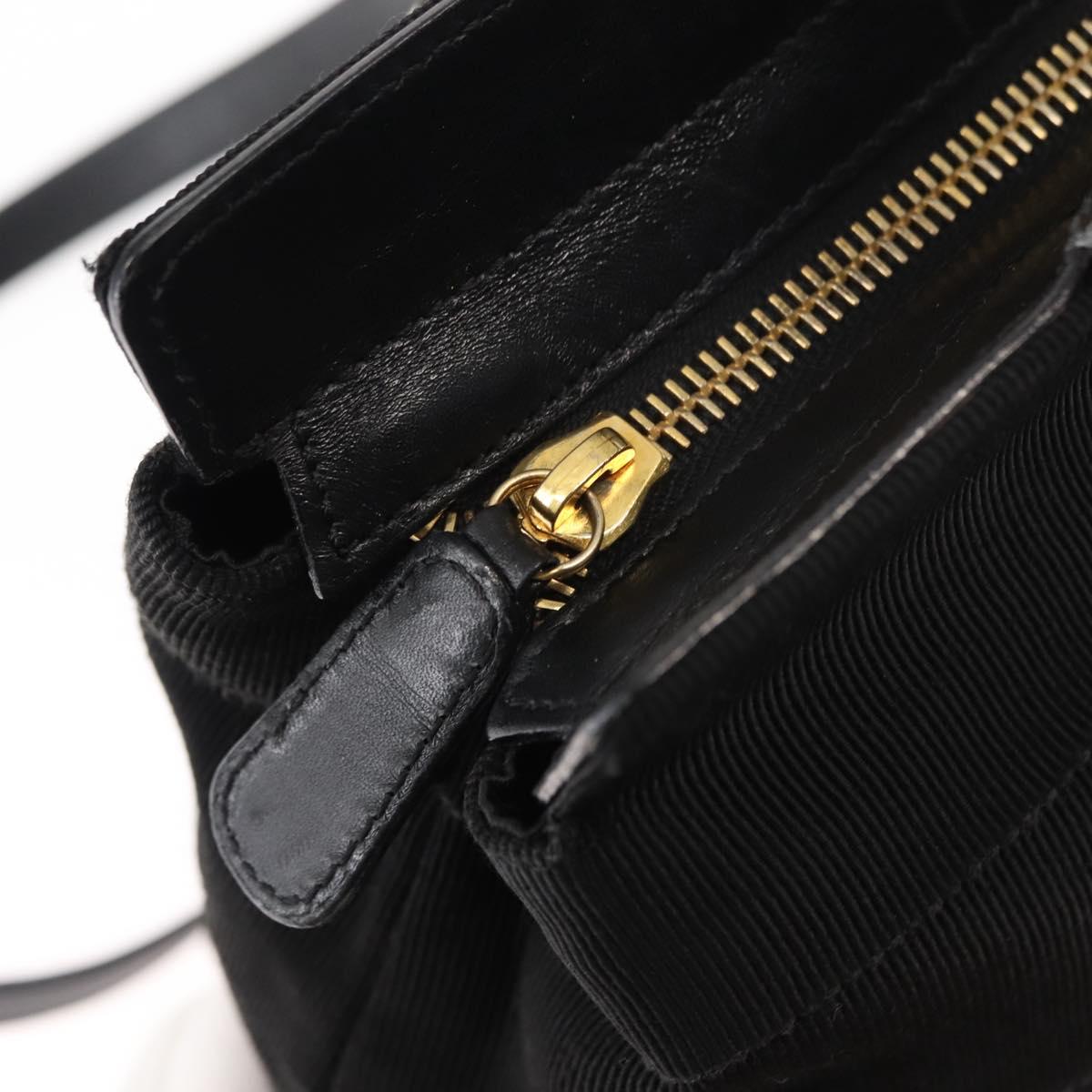 Salvatore Ferragamo Vala Hand Bag Canvas 2way Black Auth BA6795