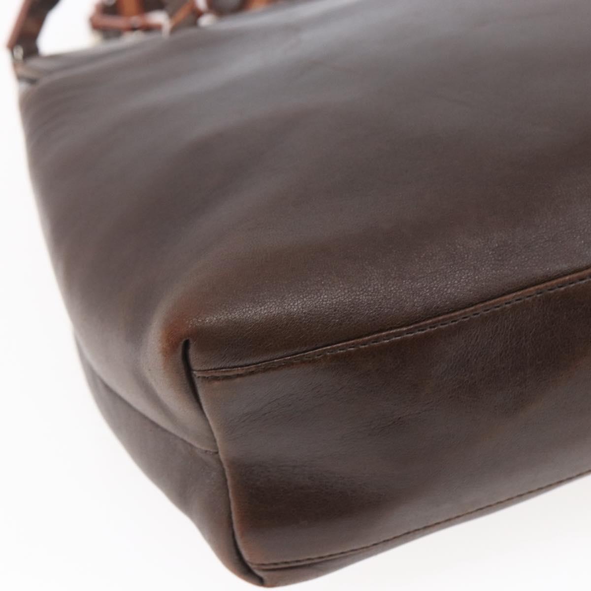 Salvatore Ferragamo Shoulder Bag Leather Brown Auth BA6796