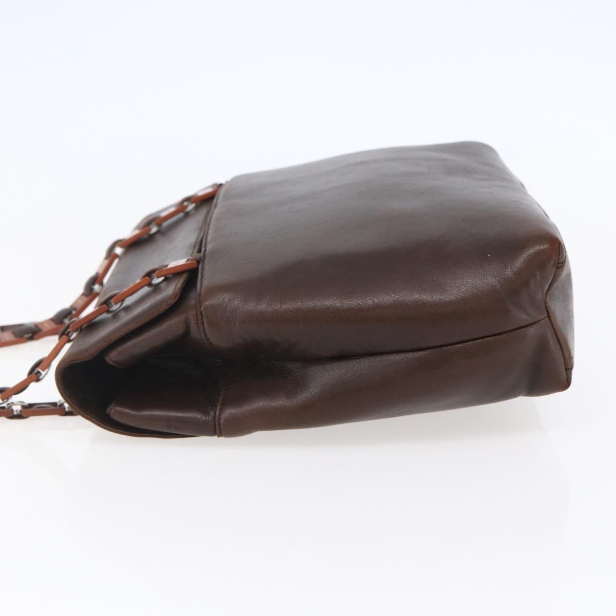 Salvatore Ferragamo Shoulder Bag Leather Brown Auth BA6796