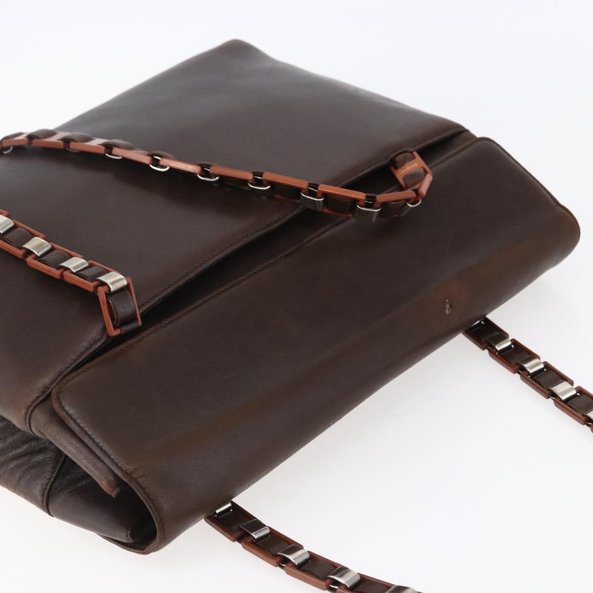 Salvatore Ferragamo Shoulder Bag Leather Brown Auth BA6796