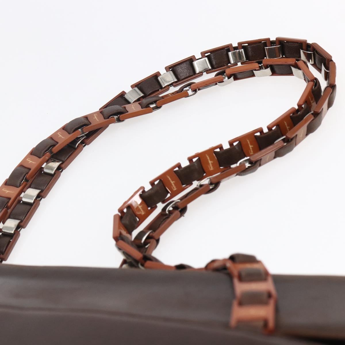 Salvatore Ferragamo Shoulder Bag Leather Brown Auth BA6796