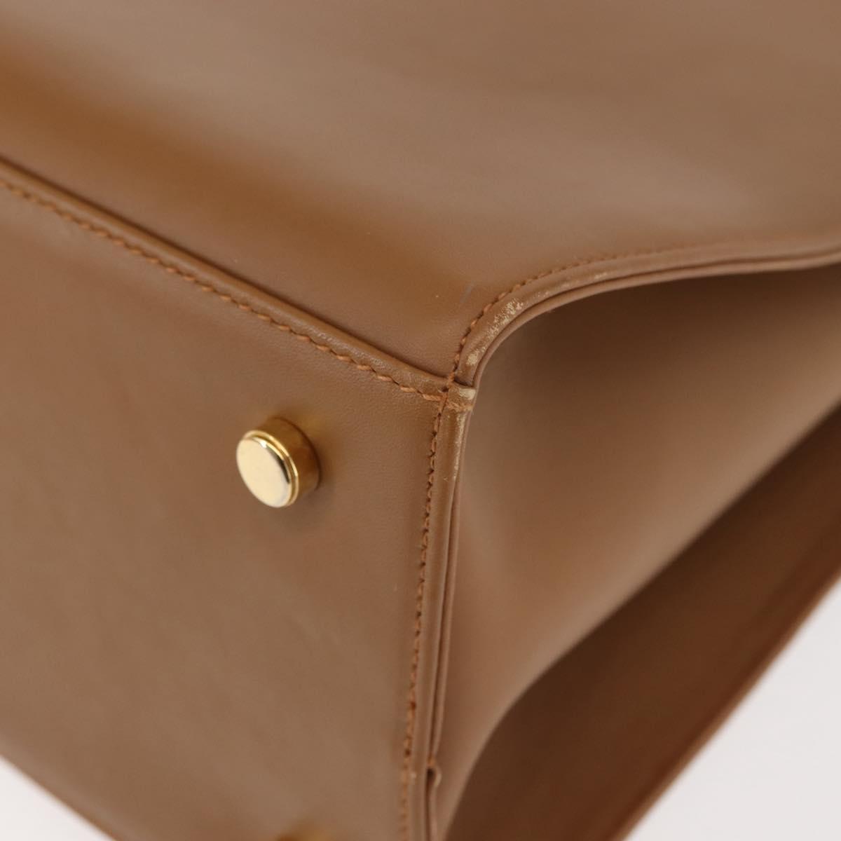 Salvatore Ferragamo Gancini Shoulder Bag Leather Beige Auth BA6798