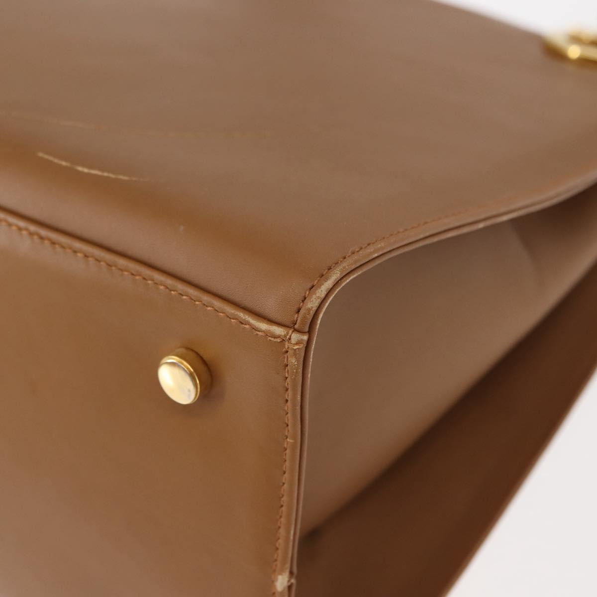 Salvatore Ferragamo Gancini Shoulder Bag Leather Beige Auth BA6798