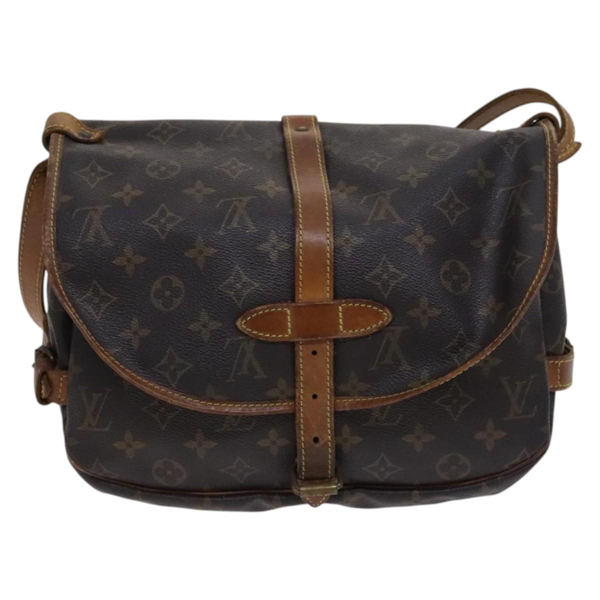 LOUIS VUITTON Monogram Saumur 30 Shoulder Bag M42256 LV Auth BA680