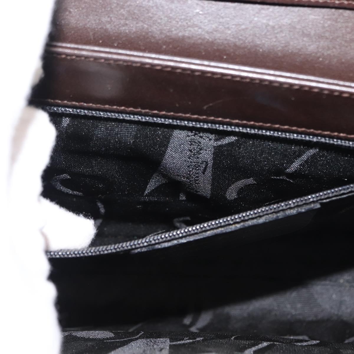 Salvatore Ferragamo Gancini Shoulder Bag Leather Brown Auth BA6800