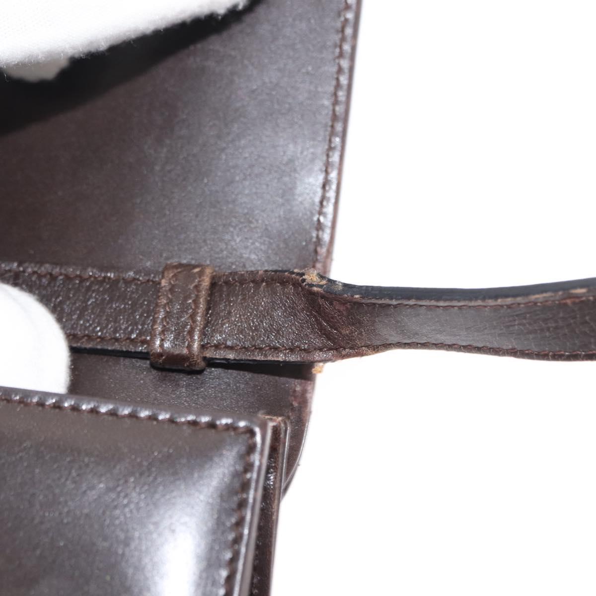 Salvatore Ferragamo Gancini Shoulder Bag Leather Brown Auth BA6800