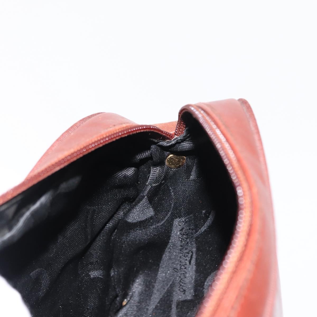 Salvatore Ferragamo Vala Shoulder Bag Leather Brown Auth BA6801