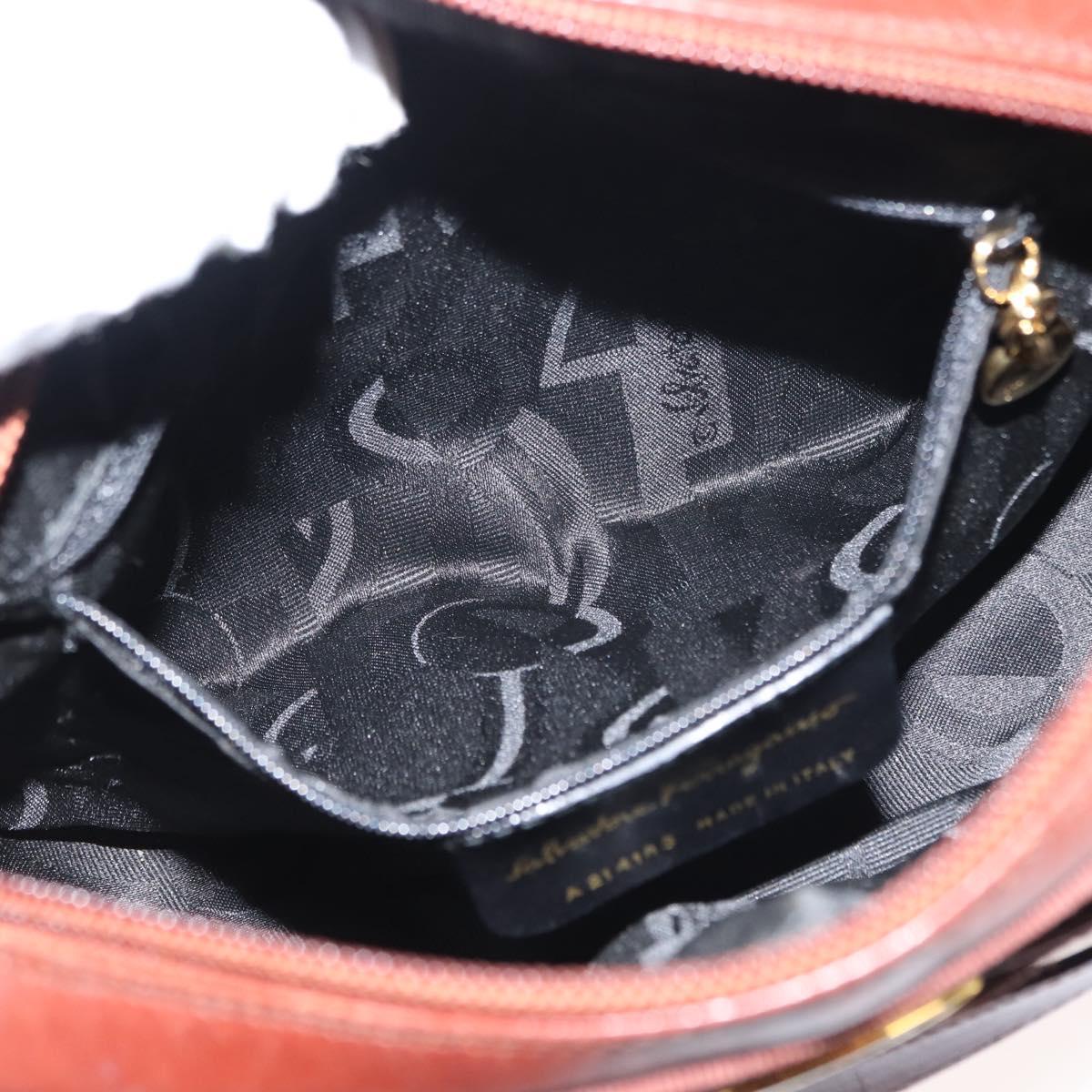 Salvatore Ferragamo Vala Shoulder Bag Leather Brown Auth BA6801