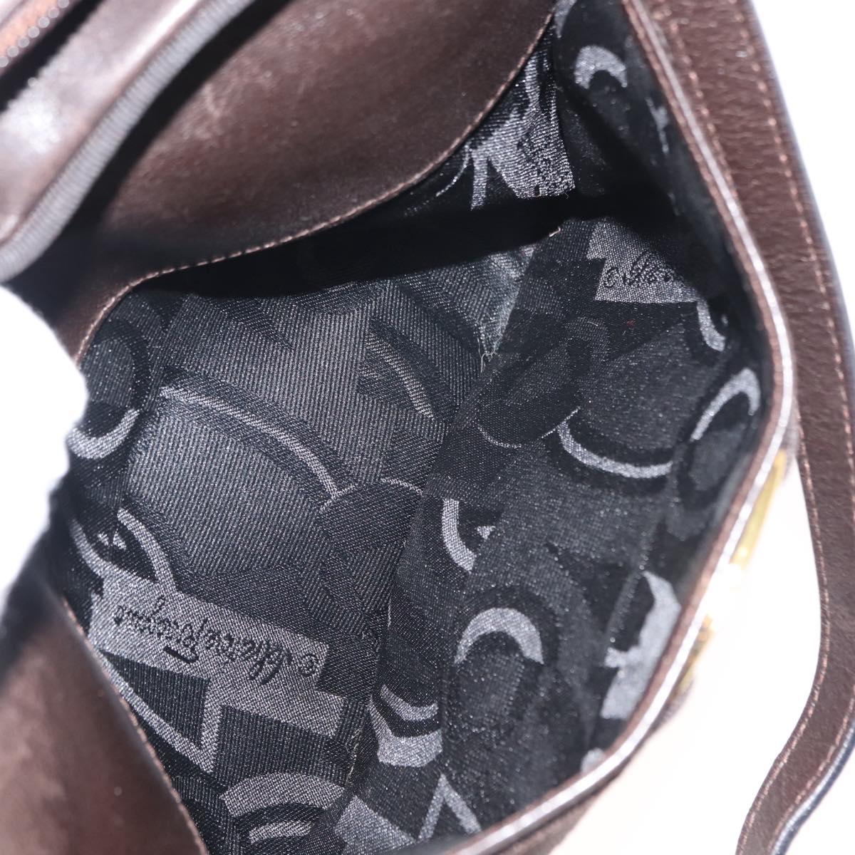 Salvatore Ferragamo Vala Shoulder Bag Leather Brown Auth BA6802