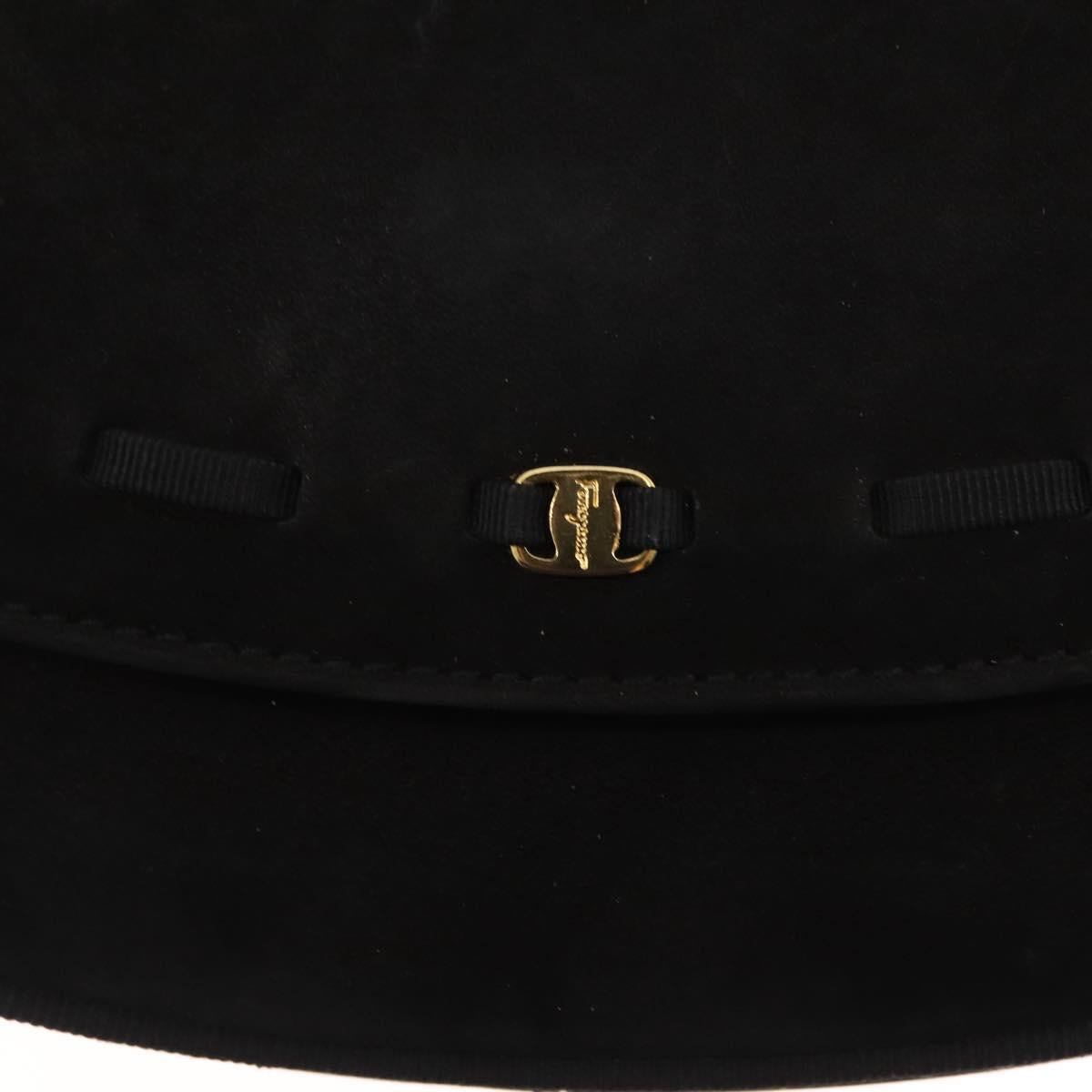 Salvatore Ferragamo Vala Shoulder Bag Suede Black Auth BA6803