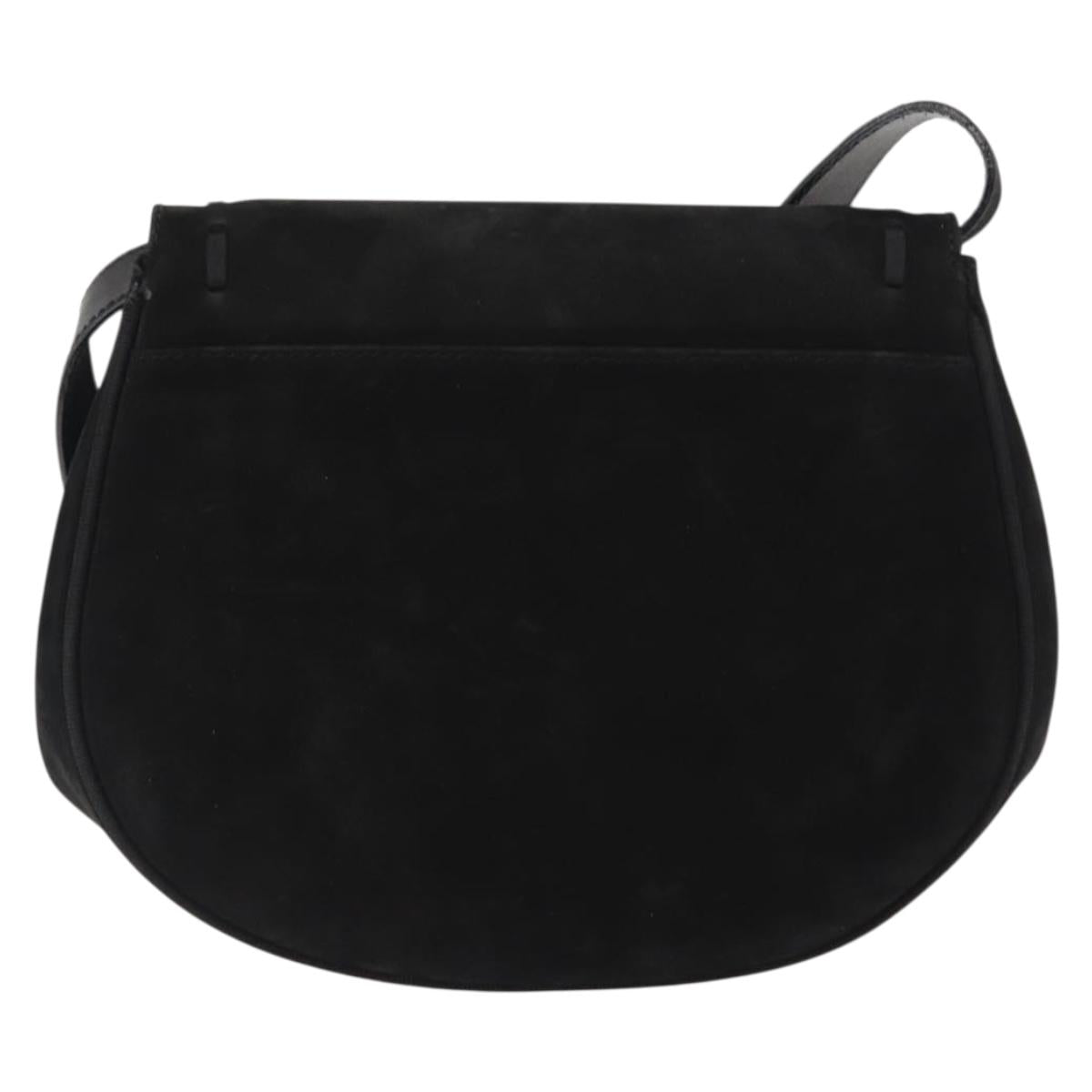 Salvatore Ferragamo Vala Shoulder Bag Suede Black Auth BA6803