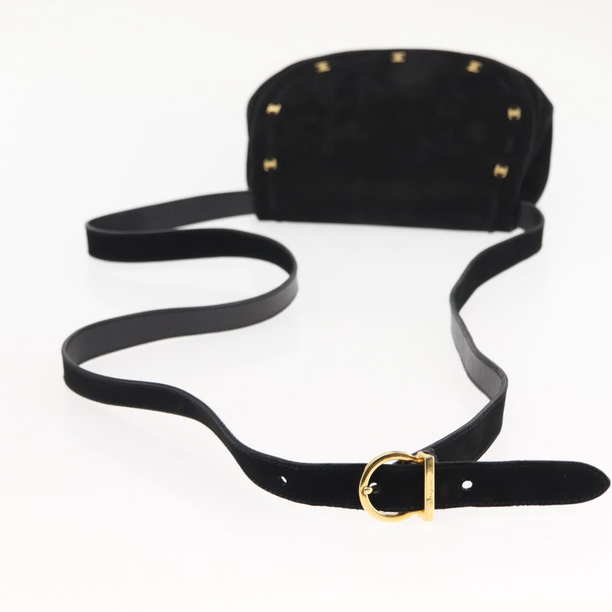 Salvatore Ferragamo Vala Shoulder Bag Suede Black Auth BA6803