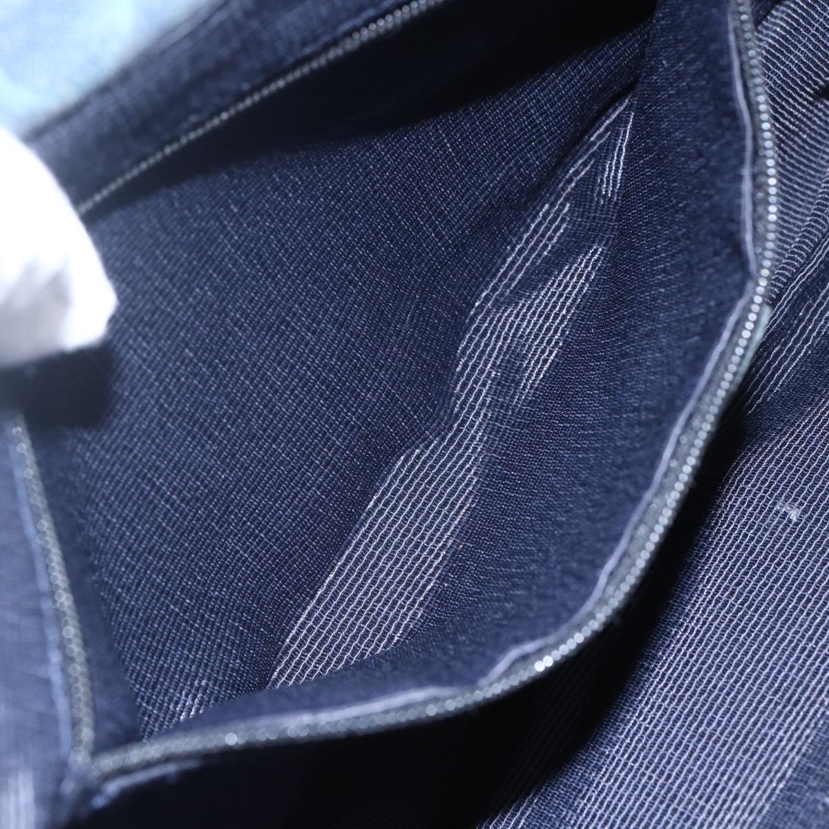 Salvatore Ferragamo Gancini Shoulder Bag Canvas Blue Auth BA6804