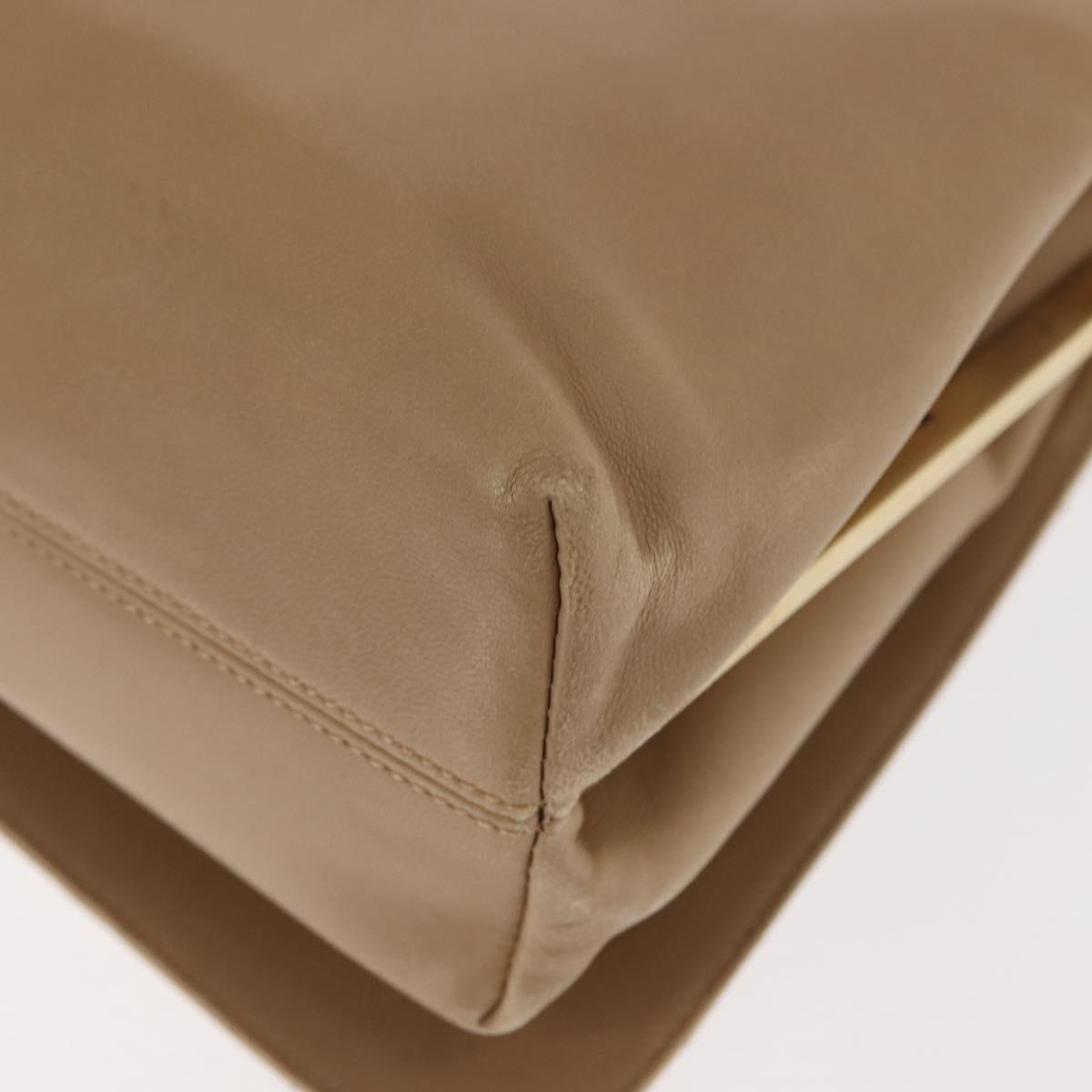 Salvatore Ferragamo Vala Shoulder Bag Leather Beige Auth BA6806