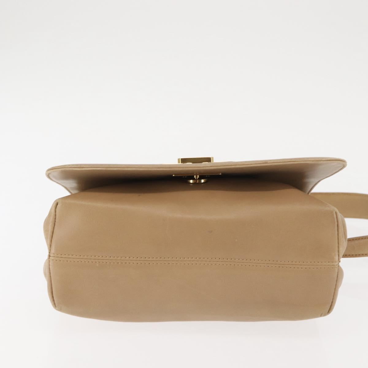 Salvatore Ferragamo Vala Shoulder Bag Leather Beige Auth BA6806