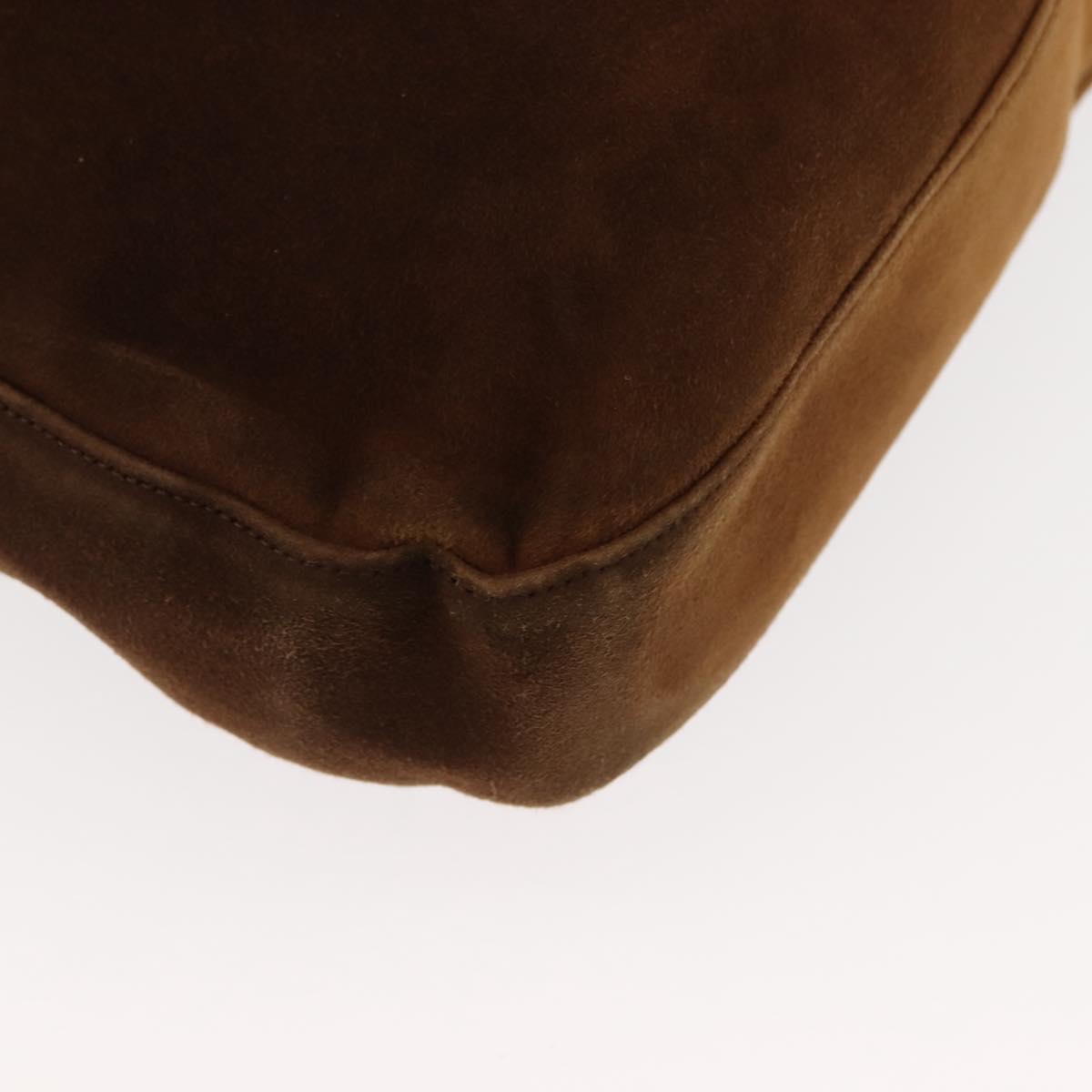 Salvatore Ferragamo Gancini Shoulder Bag Suede Brown Auth BA6808