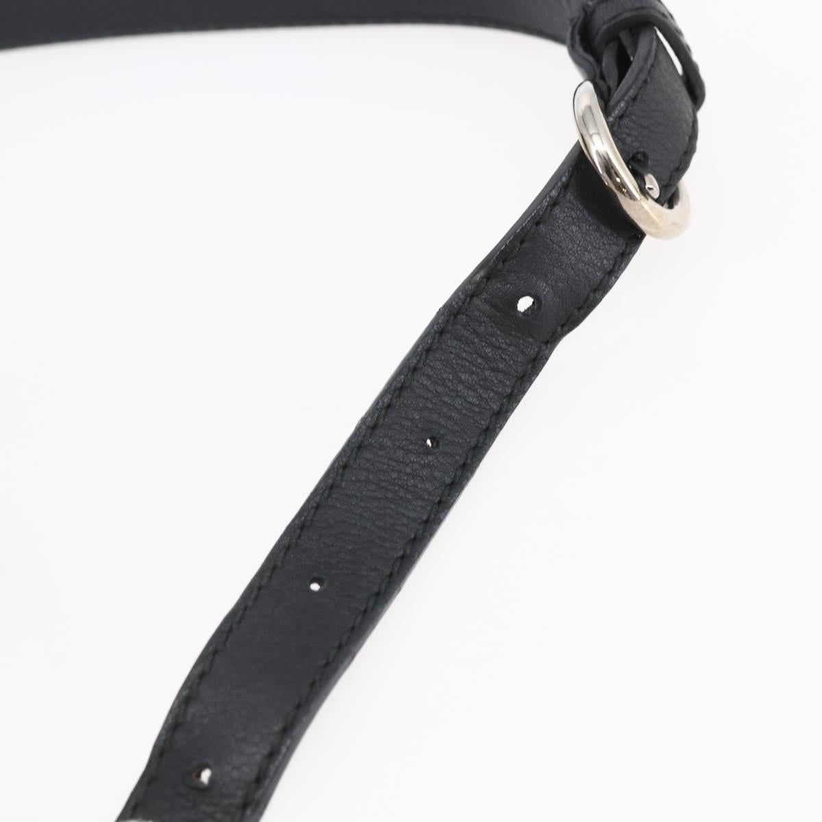 Salvatore Ferragamo Vala Hand Bag Nylon Leather 2way Black Silver Auth BA6809