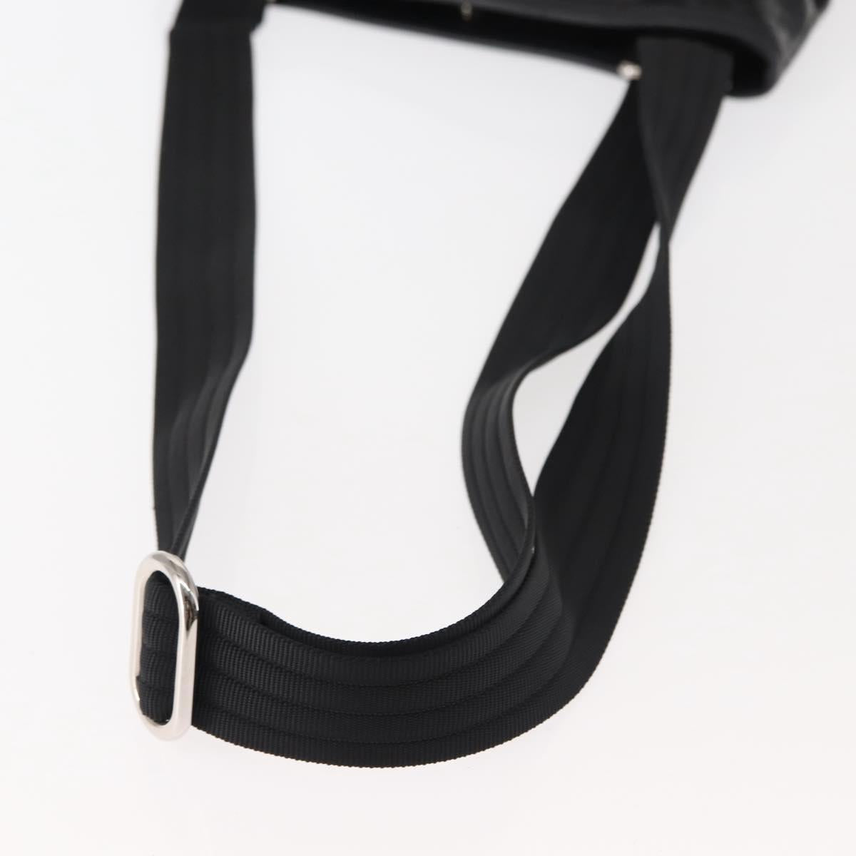 Salvatore Ferragamo Gancini Shoulder Bag Enamel Black Auth BA6810