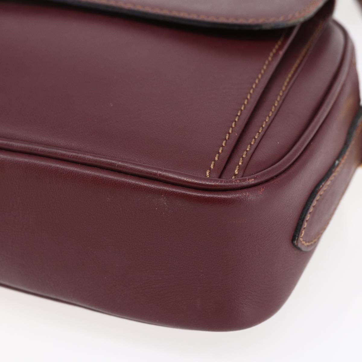 CARTIER Must Line Shoulder Bag Leather Bordeaux Auth BA6813
