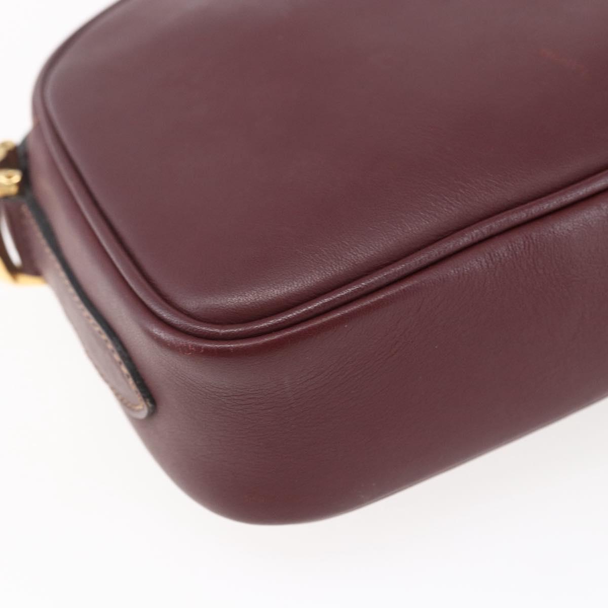 CARTIER Must Line Shoulder Bag Leather Bordeaux Auth BA6813