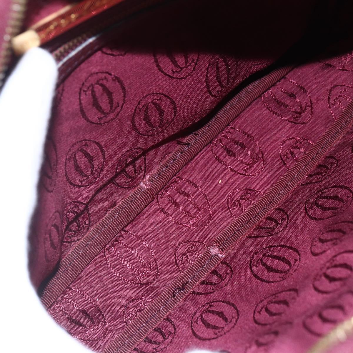 CARTIER Must Line Shoulder Bag Leather Bordeaux Auth BA6813