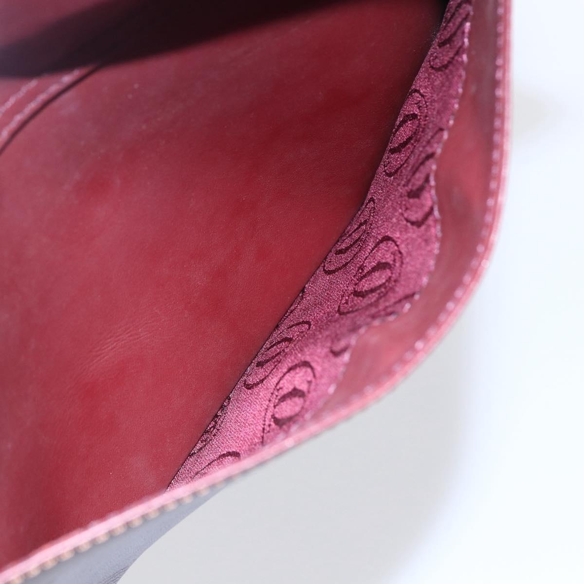 CARTIER Must Line Shoulder Bag Leather Bordeaux Auth BA6813