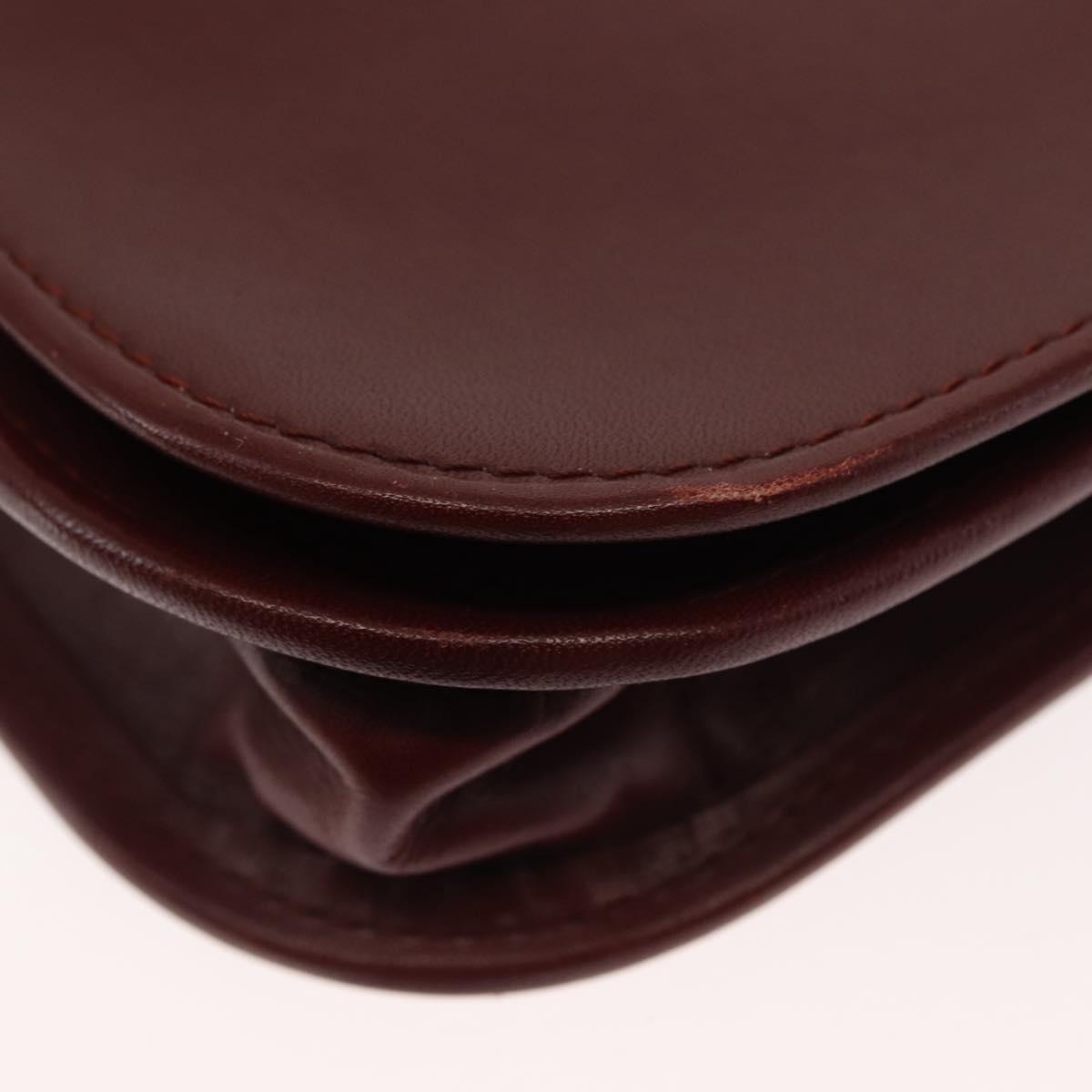CARTIER Must Line Shoulder Bag Leather Bordeaux Auth BA6814