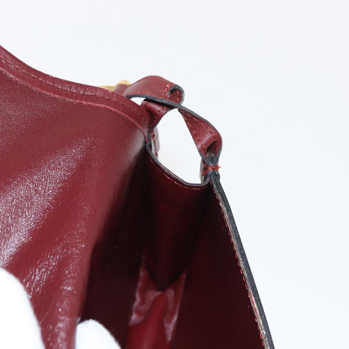 CARTIER Must Line Shoulder Bag Leather Bordeaux Auth BA6814