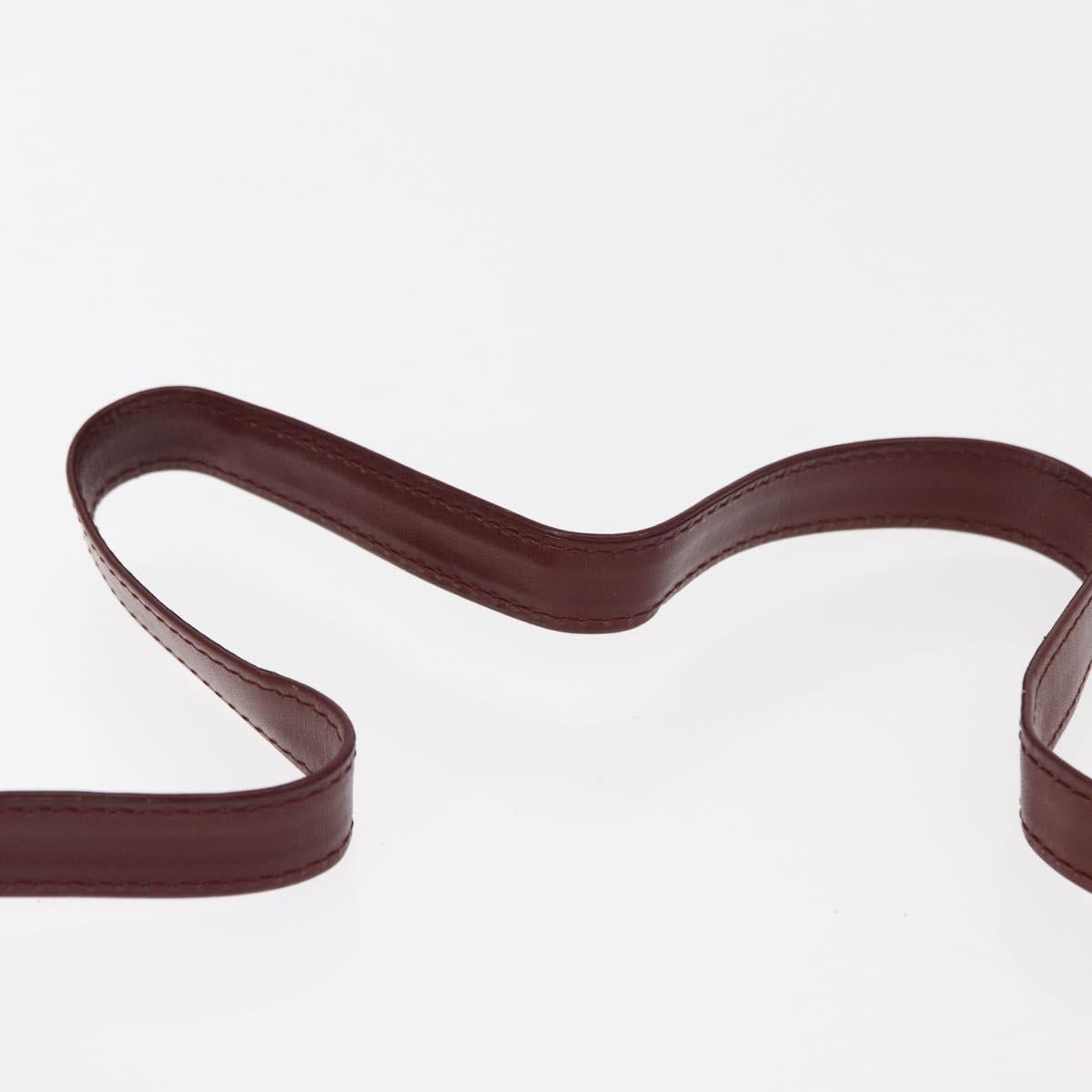 CARTIER Must Line Shoulder Bag Leather Bordeaux Auth BA6814