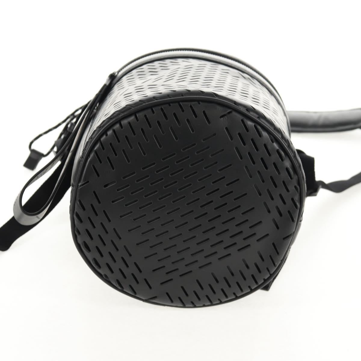 BOTTEGA VENETA Bucket Shoulder Bag Punching leather Black Auth BA6816M