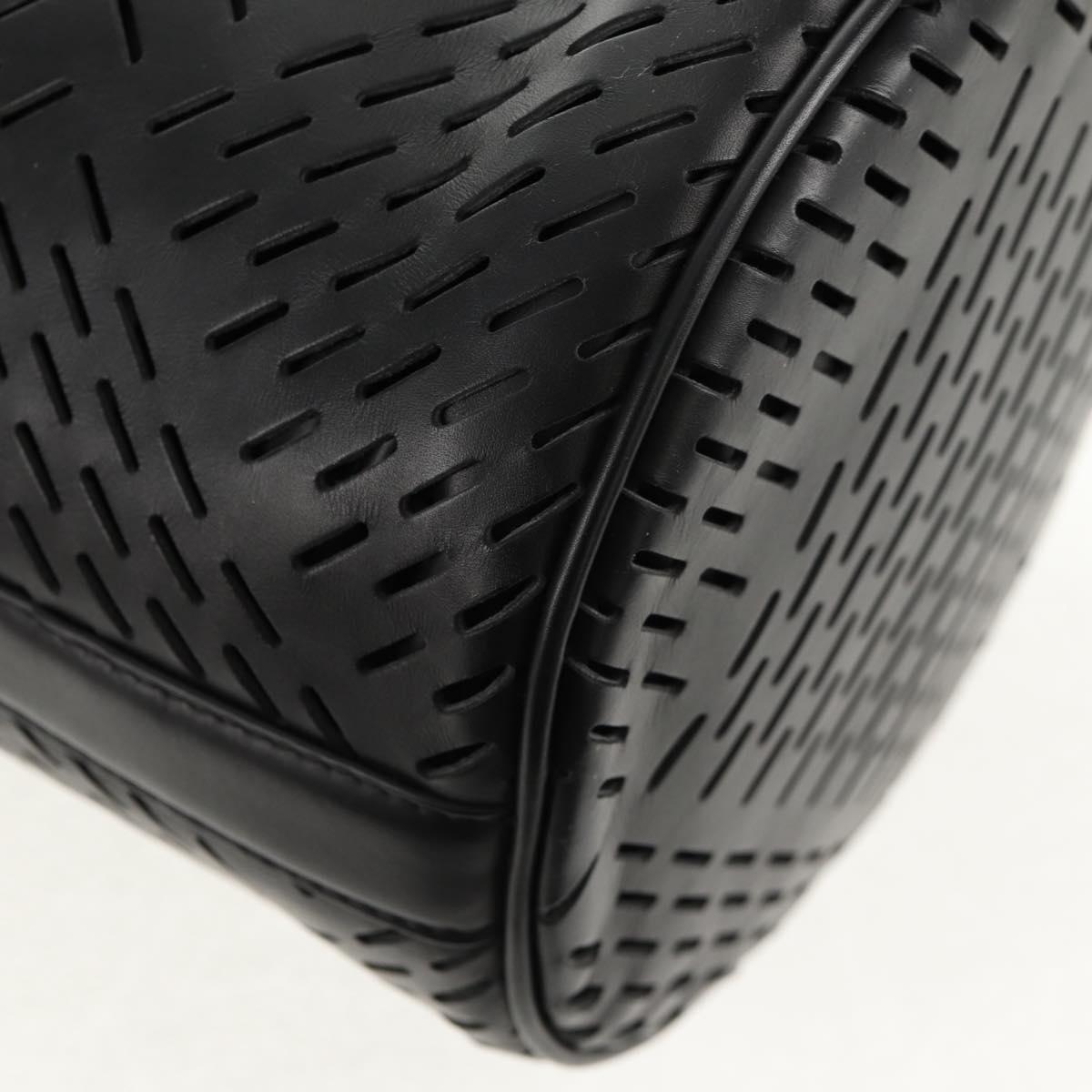 BOTTEGA VENETA Bucket Shoulder Bag Punching leather Black Auth BA6816M