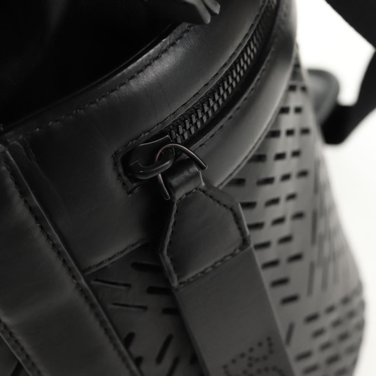 BOTTEGA VENETA Bucket Shoulder Bag Punching leather Black Auth BA6816M