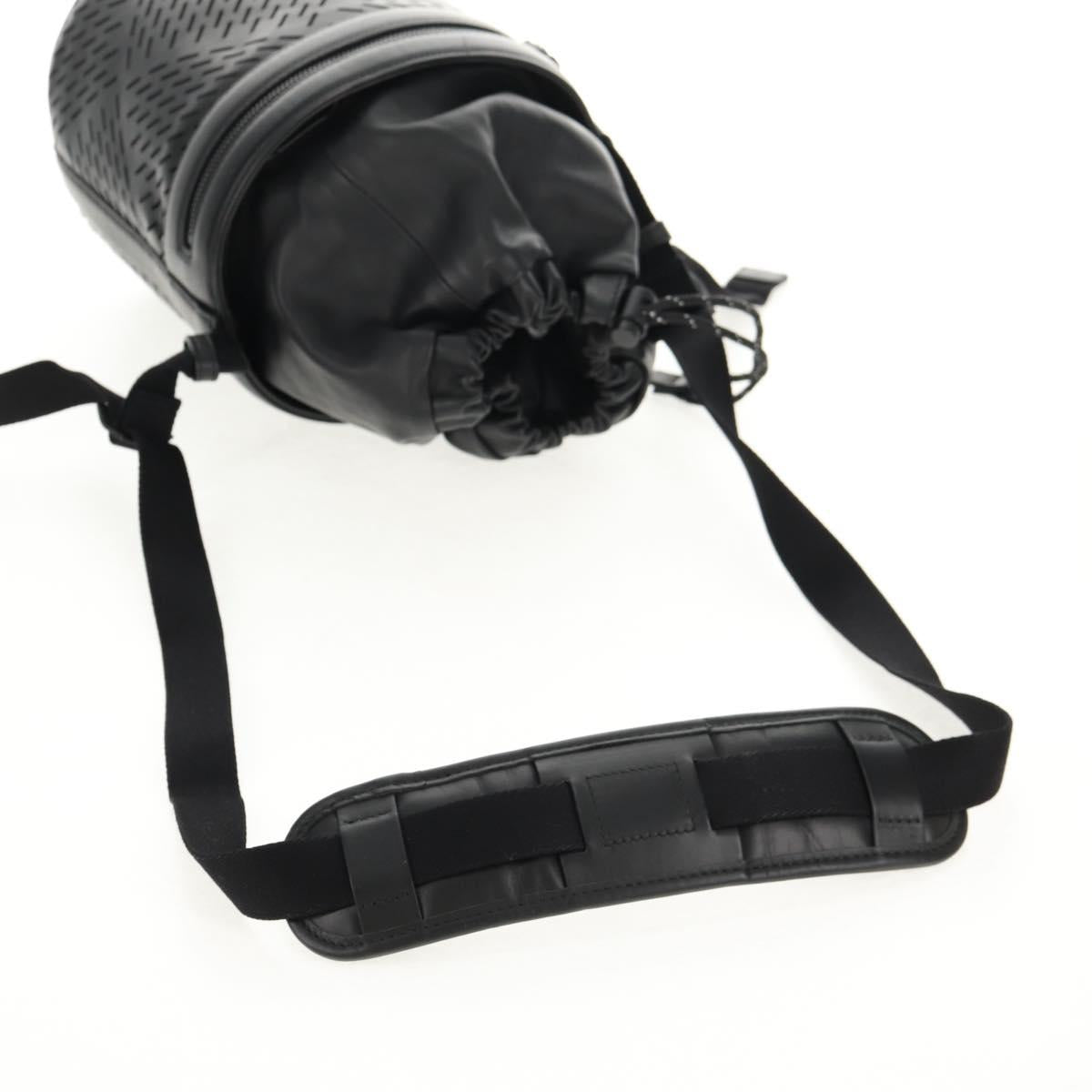 BOTTEGA VENETA Bucket Shoulder Bag Punching leather Black Auth BA6816M