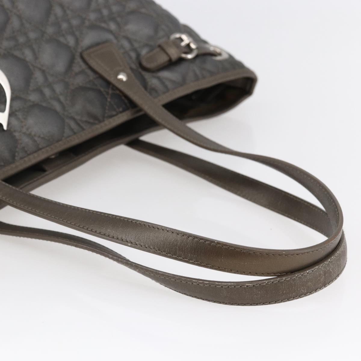 Christian Dior Canage Tote Bag Coated Canvas Gray Auth BA6826