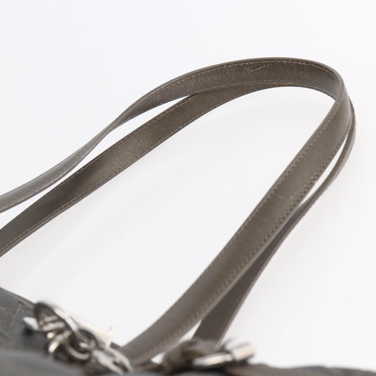 Christian Dior Canage Tote Bag Coated Canvas Gray Auth BA6826
