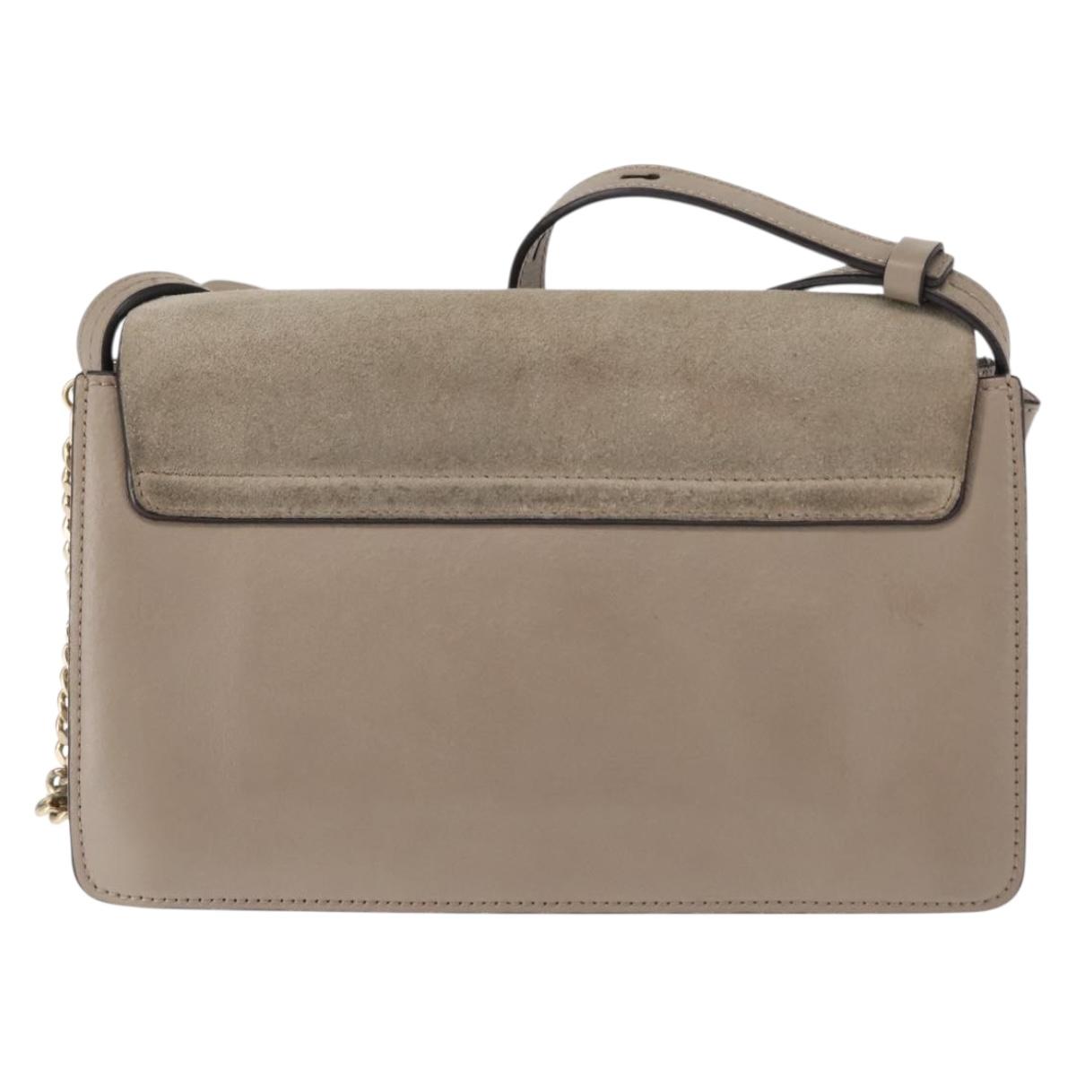 Chloe Fay Shoulder Bag Suede Leather Beige Auth BA6827