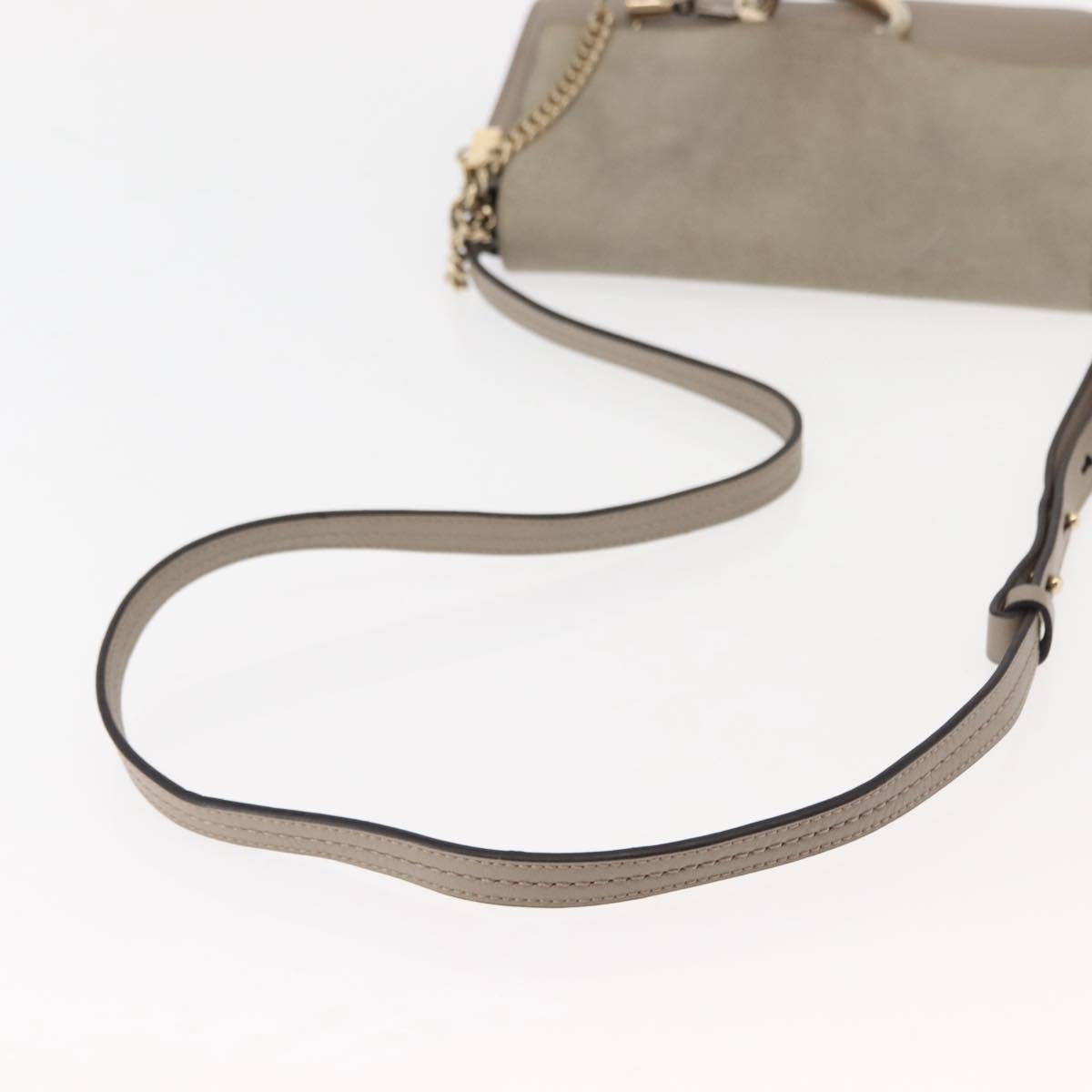 Chloe Fay Shoulder Bag Suede Leather Beige Auth BA6827