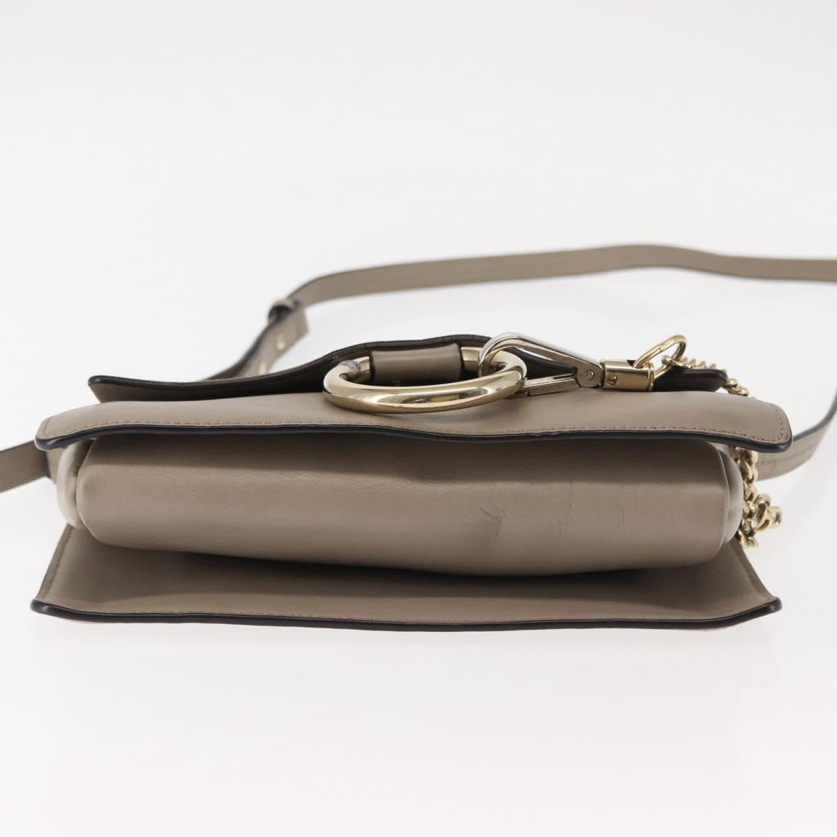 Chloe Fay Shoulder Bag Suede Leather Beige Auth BA6827