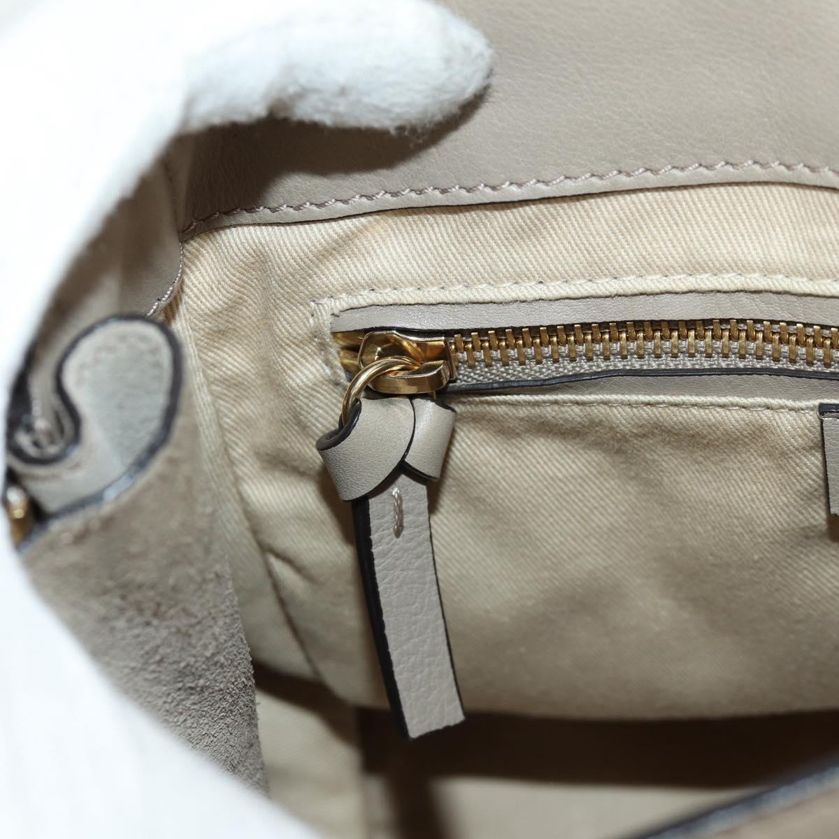 Chloe Fay Backpack Suede Leather Beige Gold Auth BA6829