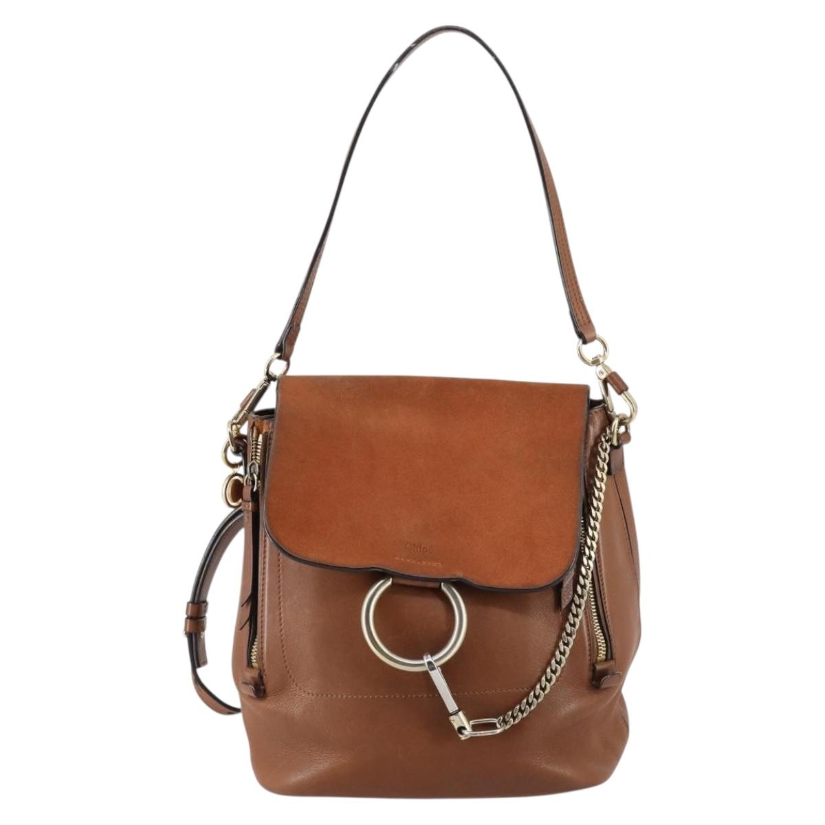 Chloe Fay Backpack Suede Leather 2way Brown Auth BA6830