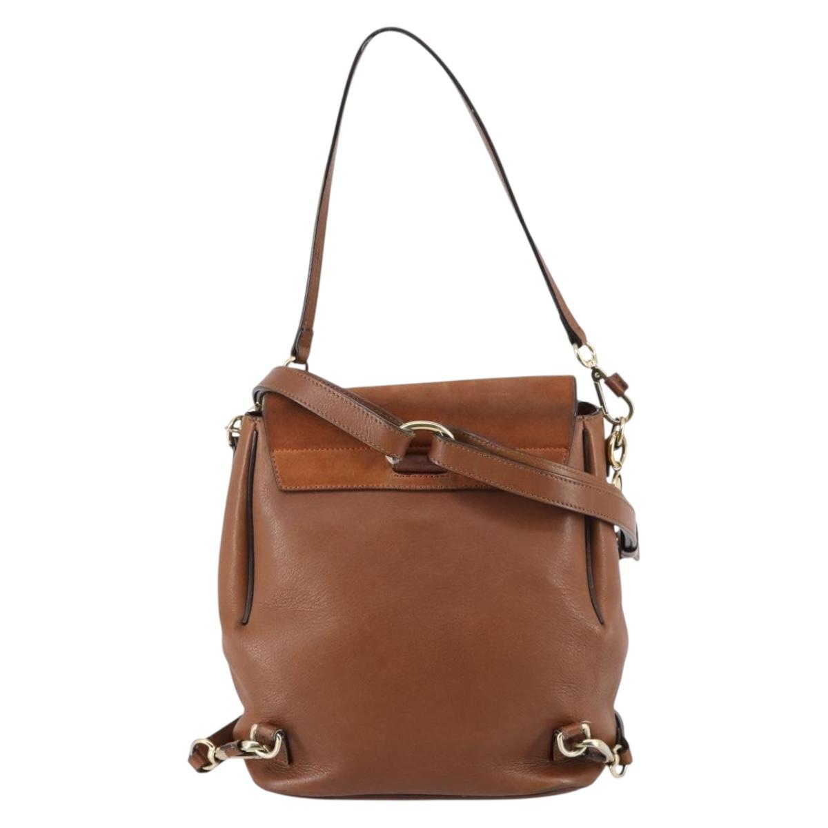 Chloe Fay Backpack Suede Leather 2way Brown Auth BA6830