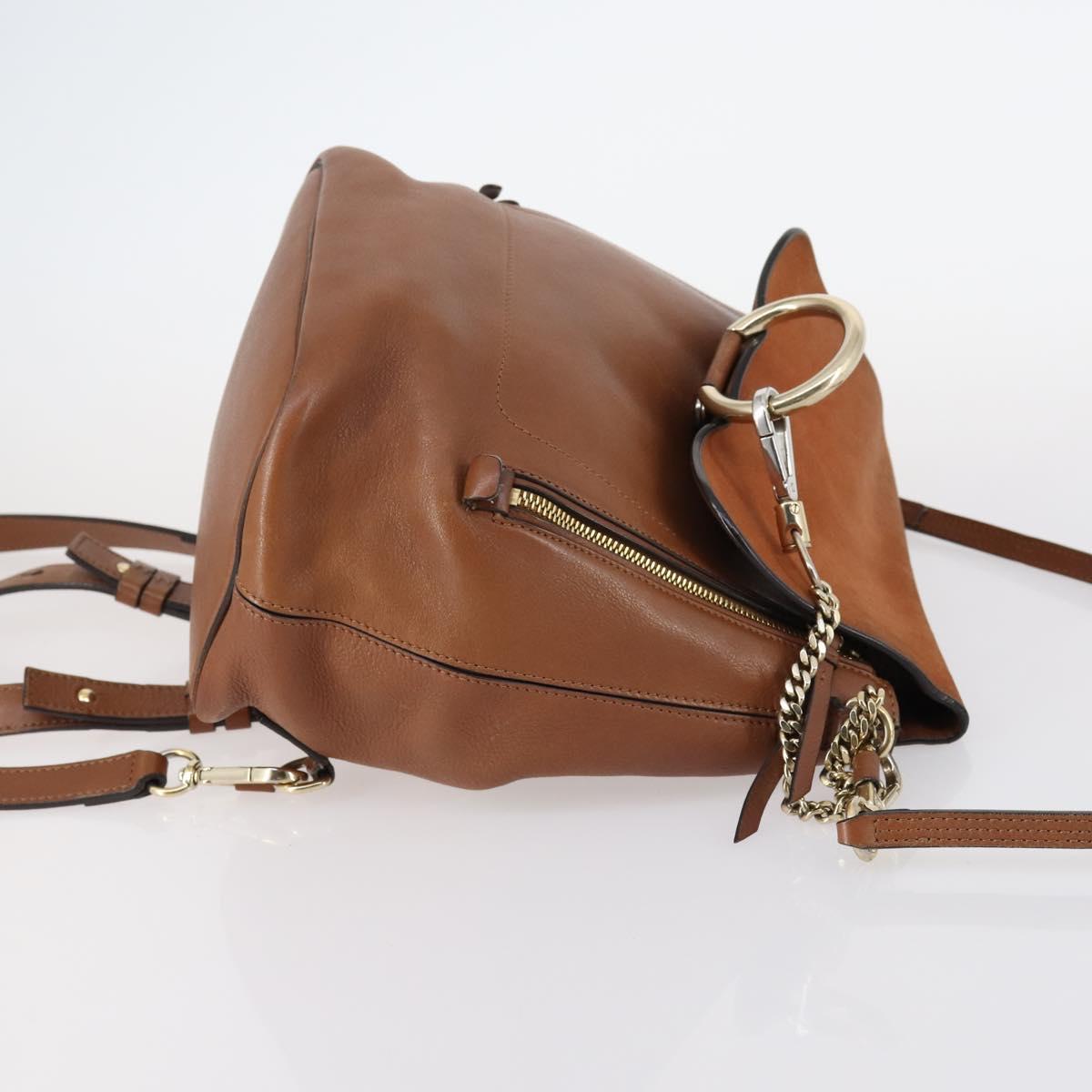 Chloe Fay Backpack Suede Leather 2way Brown Auth BA6830
