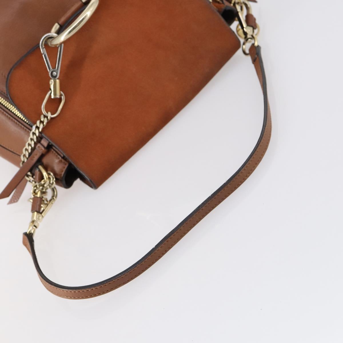 Chloe Fay Backpack Suede Leather 2way Brown Auth BA6830