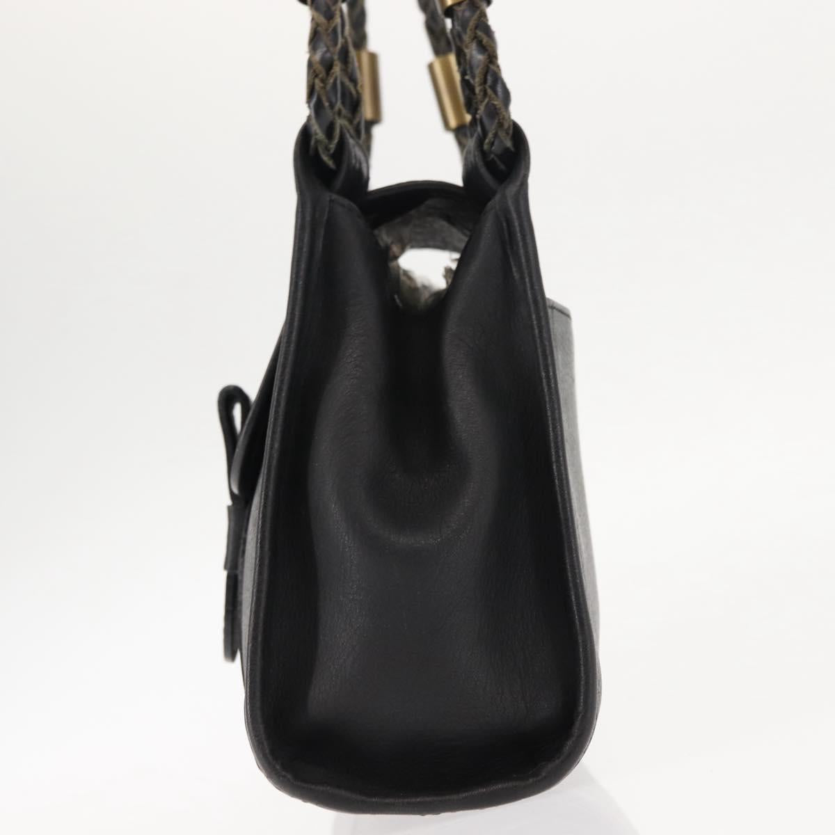 Chloe Hand Bag Leather Black Auth BA6832