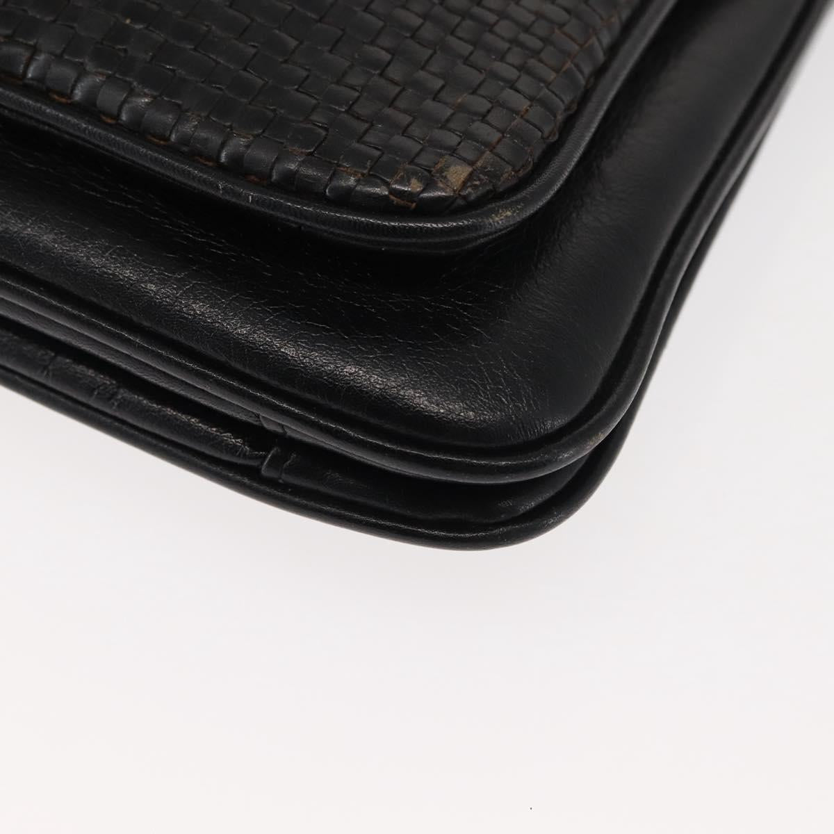 Chloe Shoulder Bag Leather Black Auth BA6833