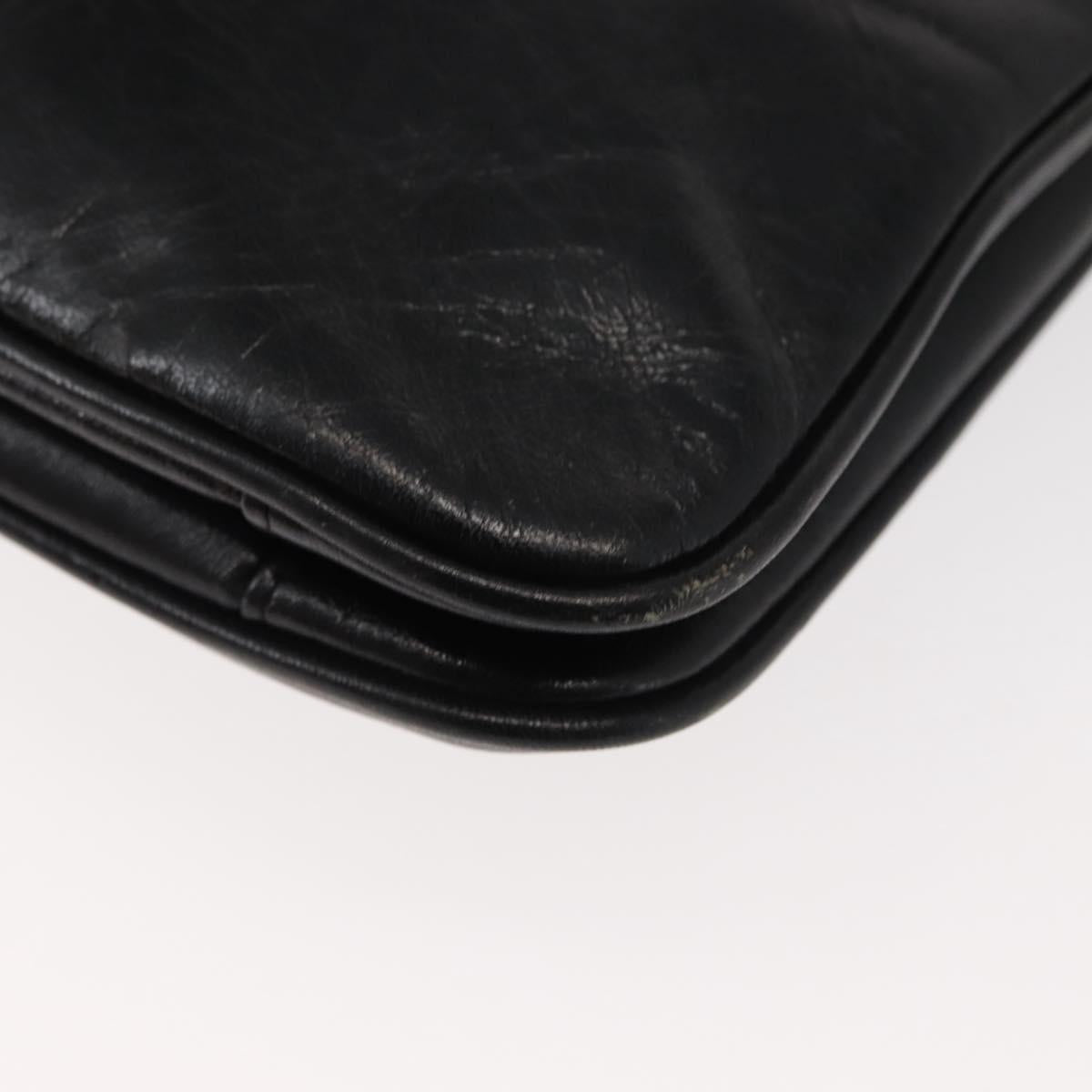 Chloe Shoulder Bag Leather Black Auth BA6833