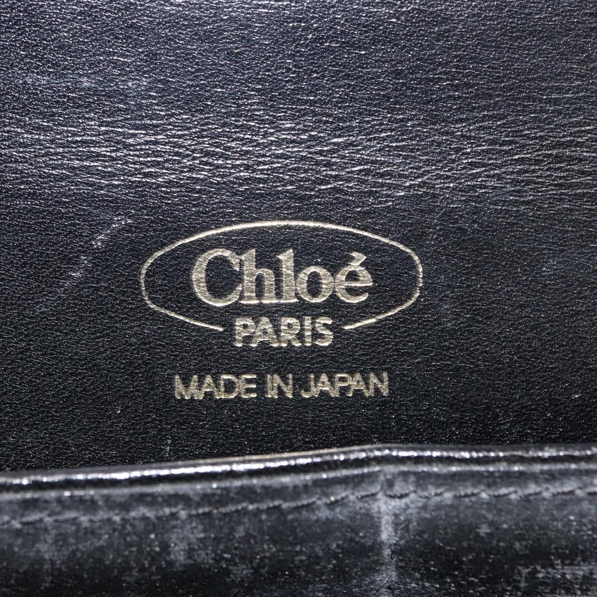 Chloe Shoulder Bag Leather Black Auth BA6833